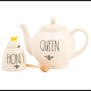 Rae Dunn Teapot and honey holder